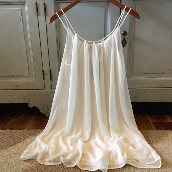 Figleaffashion Tops - New White Strappy Layering Tunic Tank Top Extender